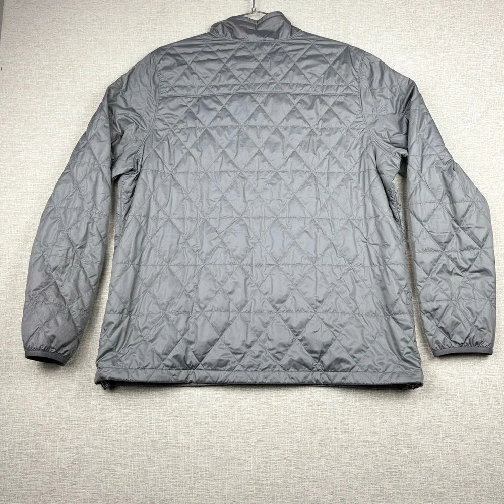 LL Bean Mens XXL Tall Quilted Shirt Jacket Gray Insulated Snap Front 518107